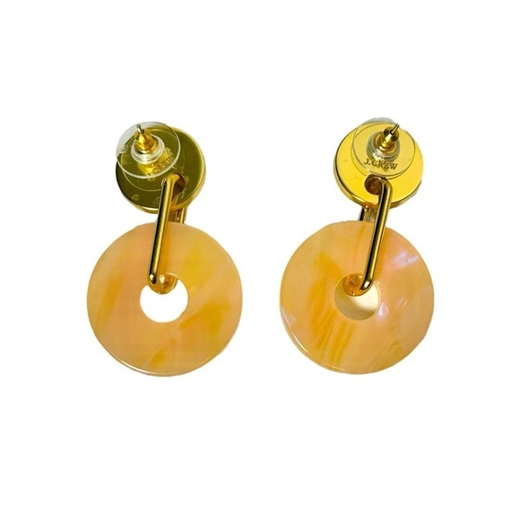 NWT J. Crew Disc Planet Rings Drop Earrings in Pale Nectar, Hypoallergenic Posts - Picture 6 of 10